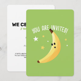 Invitación Divertido patrón de fiesta con chistes de plátano 
