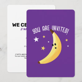 Invitación Divertido patrón de fiesta con chistes de plátano 