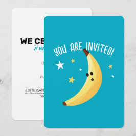 Invitación Divertido patrón de fiesta con chistes de plátano 