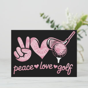 Invitación Divertido Paz Amor Golf Jugador Amantes Deporte 