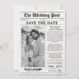 Invitación Divertido periódico único salva al Boda de fotos d