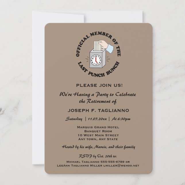 Invitación Divertido, pero el Fiesta de retiro de clase elige (Anverso)