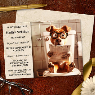 Invitación Divertido perro Fiesta de Jubilación Whimsical