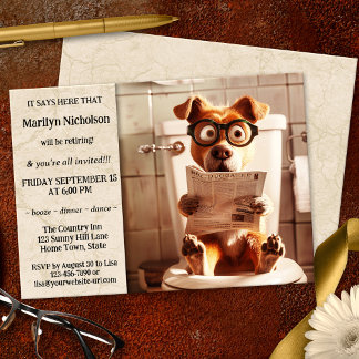 Invitación Divertido perro Fiesta de Jubilación Whimsical