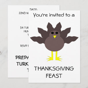 Invitación Divertido Personalizado de la Fiesta de Acción de 