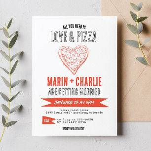 Invitación Divertido Pizza Parejas Bridal Ducha Partido de co