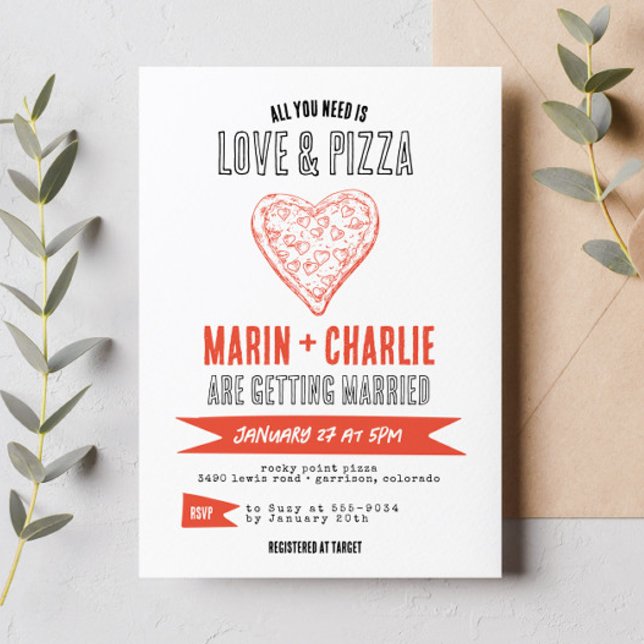 Invitación Divertido Pizza Parejas Bridal Ducha Partido de co (Subido por el creador)