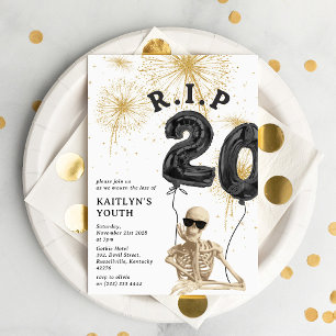 Invitación Divertido R.I.P a mis 20 Cumpleaños 30