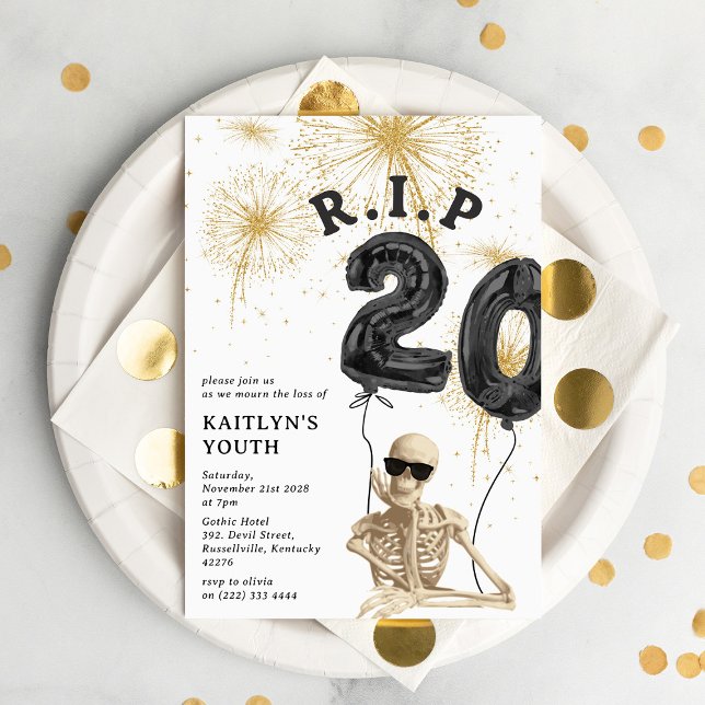 Invitación Divertido R.I.P a mis 20 Cumpleaños 30 (Subido por el creador)