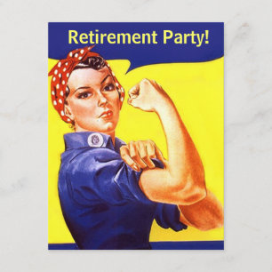 Invitación Divertido Rosie The Riveter Retirement Party Invit