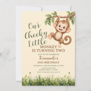 Invitación Divertido Safari de nuestro pequeño mono travieso