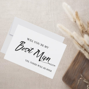 Invitación Divertido ¿Serás Mi Padrino de Boda Humor de Cerve