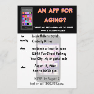 Invitación Divertido sobre la fiesta de cumpleaños de la