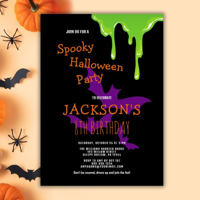 Invitación Divertido Spooky Halloween niños Fiesta de cumplea (Subido por el creador)