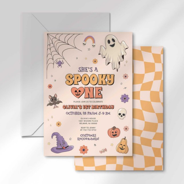 Invitación Divertido Spooky Uno Cumpleaños de Halloween númer (Subido por el creador)