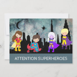 Invitación *~* Divertido SUPERHEROS Niños Fiesta de cumpleaño