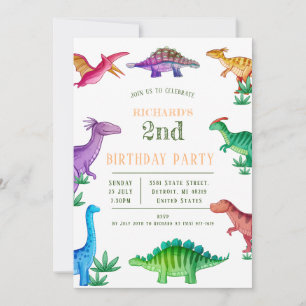 Invitación Divertido tema de dinosaurio infantil celebración 