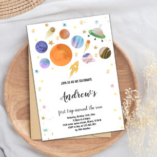 Invitación Divertido tema Fiesta galaxia para niños