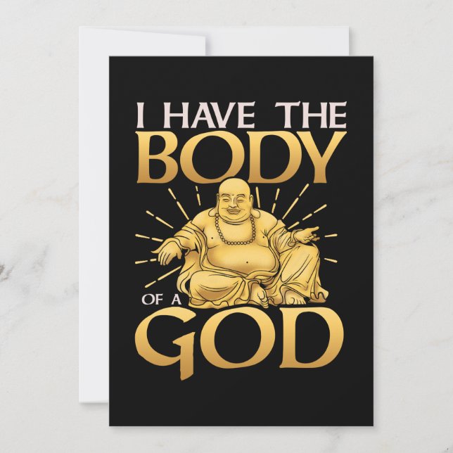 Invitación Divertido Tengo El Cuerpo de un Dios Buda (Anverso)