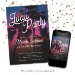 Invitación Divertido Tropical Sunset Luau Fiesta 60 cumpleaño<br><div class="desc">Fun Tropical Sunset Luau Fiesta 60th Birthday Party Invitation. Conviértete en una noche de elegancia tropical con nuestro diseño de invitación de cumpleaños. En un marco moderno, esta elegante invitación capta la esencia de una impresionante puesta de sol sobre un paraíso tropical, invitando a los huéspedes a un fiesta luau...</div>