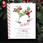 Invitación Divertido Vamos a conseguir un Fiesta de cócteles<br><div class="desc">¡Celebra la temporada de fiestas con un fiesta de cócteles de Navidades festivos y divertidos! Disfrute de deliciosos cócteles, de una buena compañía y de muchas fiestas. Esta invitación muestra a los renos más cortos y a Santa escalando en un vaso de martini con el dicho "vamos a encender". Es...</div>