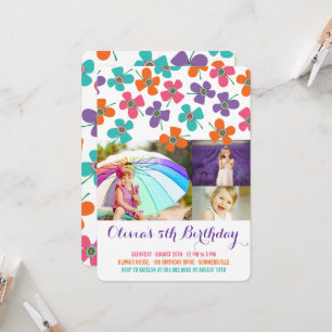 Invitación Divertido verano de mareas Moda pop foto de cumple