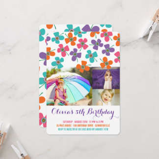 Invitación Divertido verano de mareas Moda pop foto de cumple