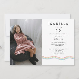 Invitación Divertido Vibrant Flower Photo Birday Party