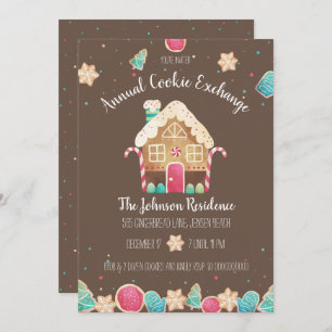 Invitación Divertido Watercolor Gingerbread Holiday Cookie Ex