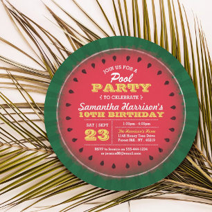 Invitación Divertido Watermelon Fiesta de piscina de verano C
