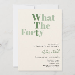 Invitación Divertido WTF Adulto 40 cumpleaños