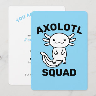 Invitación Divertido y lindo escuadrón de Ajolotes personaliz
