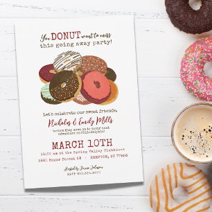 Invitación Divertidos donuts se van de Fiesta