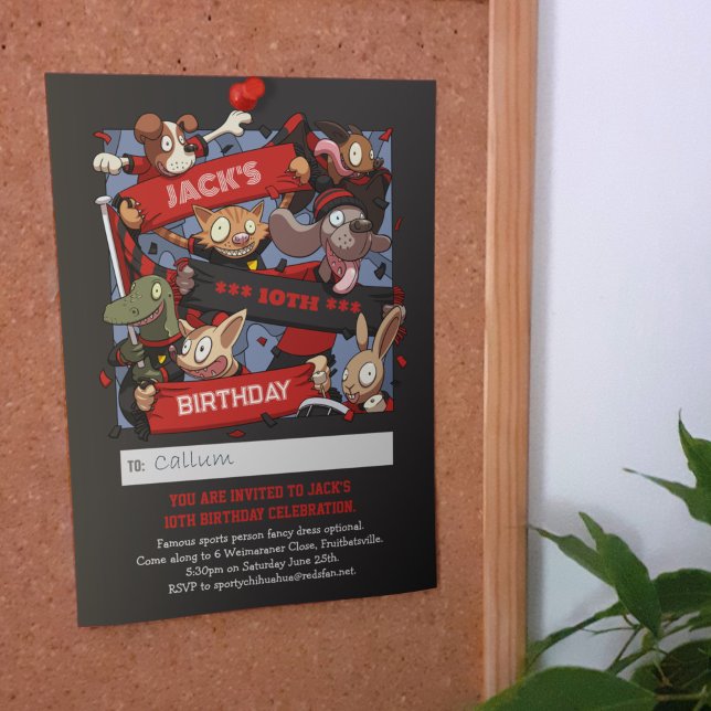 Invitación Divertidos Fans de Animales Añaden el Nombre Cumpl (Subido por el creador)