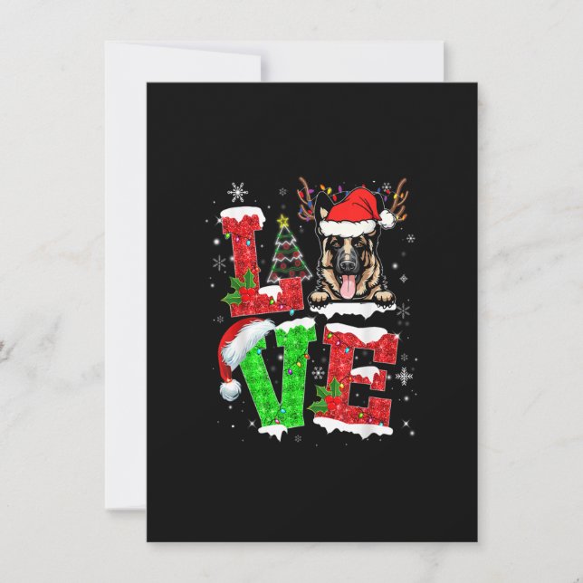 Invitación Divertidos Navidades alemanes del árbol de pastore (Anverso)