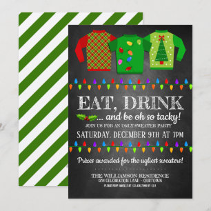 Invitación Divertidos Navidades feos invitan a la fiesta del 