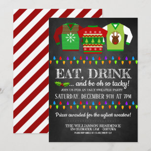 Invitación Divertidos Navidades feos invitan a la fiesta del 