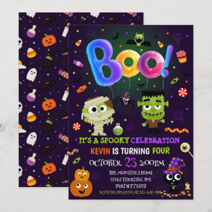 Invitación Divertidos niños de Halloween disfrazan fiesta de