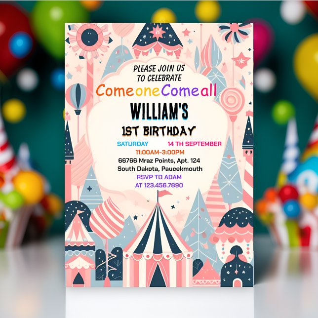 Invitación divertidos niños lindos Carnaval Circo Mostrar pri (Subido por el creador)