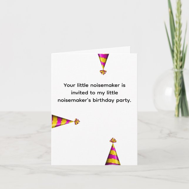 Invitación Divertidos Pequeños Silbatos para Fiesta de Cumple (Anverso)