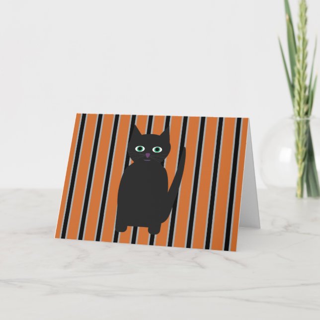 Invitación Divertidos y divertidos gatos negros de Halloween (Anverso)