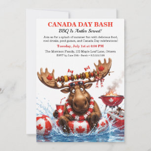 Invitación Diviértete con alce canadiense Fiesta de barbacoa