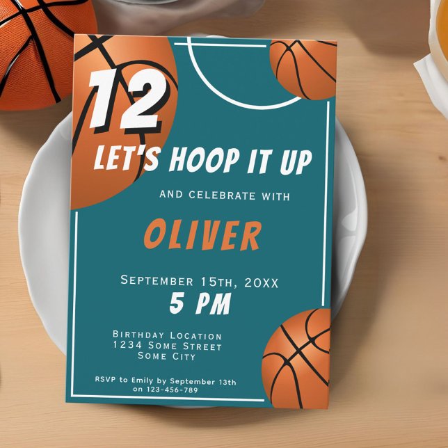 Invitación Diviértete con Baloncesto Deportes Cumpleaños de N (Subido por el creador)