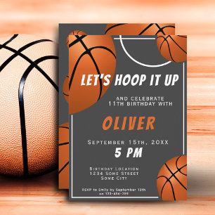 Invitación Diviértete con Baloncesto Deportes Cumpleaños Infa
