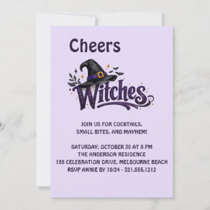 Invitación Diviértete con Cheers Brujas Halloween Chicas Noch