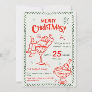 Invitación Diviértete con Doodle Dibujado a Mano Feliz Navida