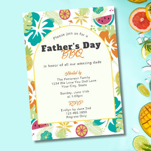 Invitación Diviértete con flores retro tropicales en la fiest