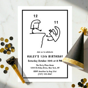Invitación Diviértete con Humor de Meme Simple Cumpleaños 12 