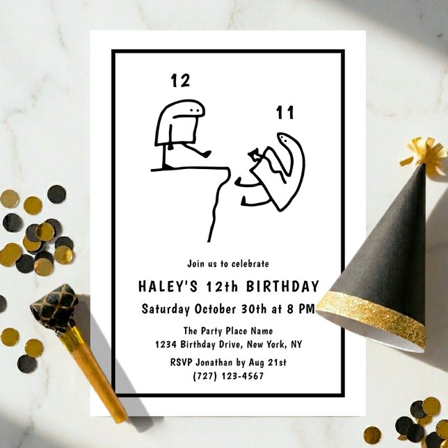 Invitación Diviértete con Humor de Meme Simple Cumpleaños 12  (Subido por el creador)