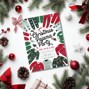 Invitación Diviértete con Pijamas Navideñas para Niños